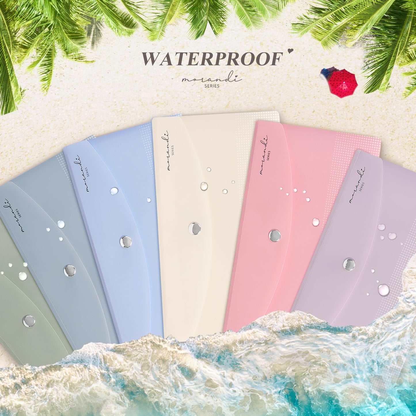 H4D Budget Envelopes for Cash System, Bill Bags, Small Plastic Receipt Holder Organizer, Pastel Colors, 9x5 Inch, 12 Pack