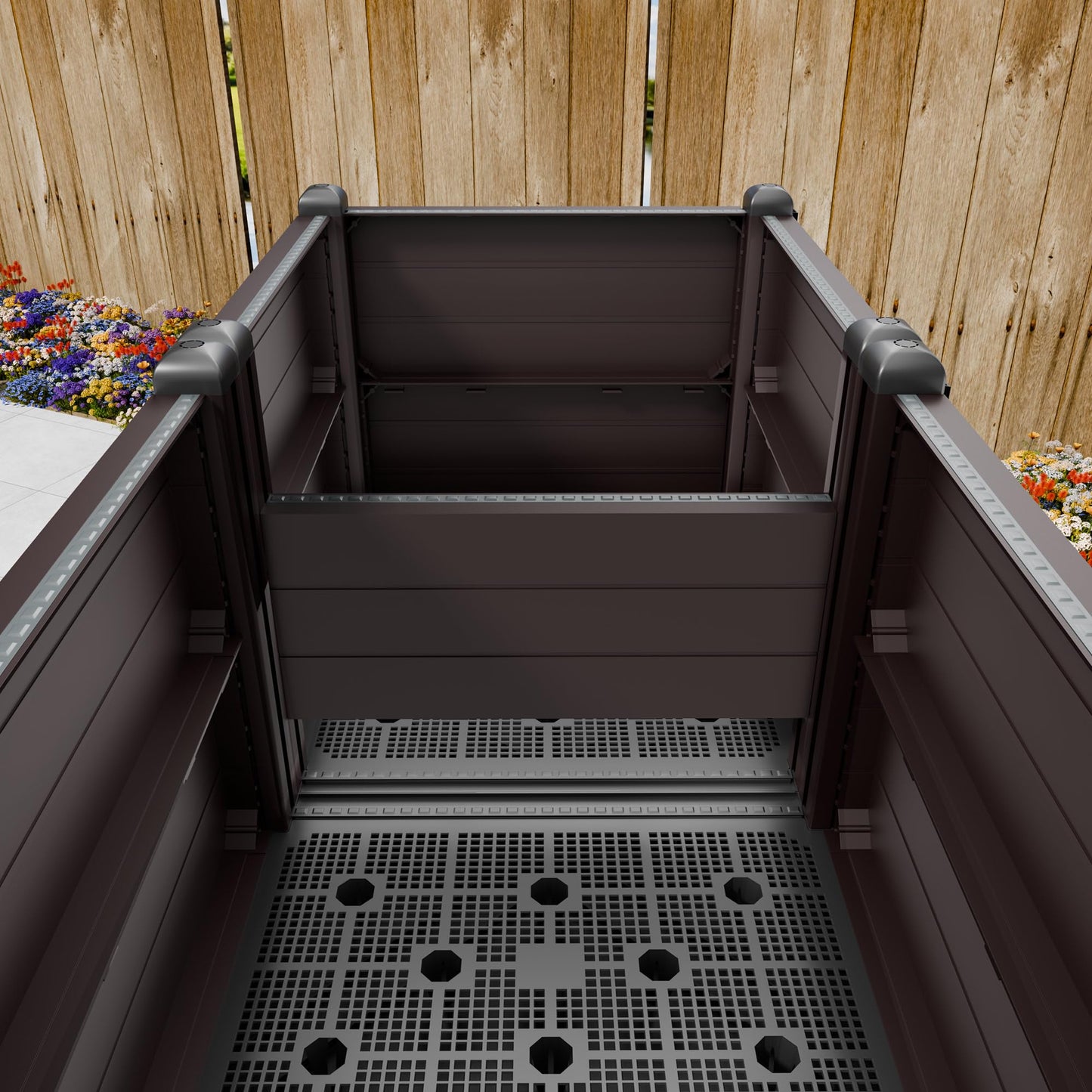 INSECT GENERAL Raised Garden Bed with Legs, Outdoor Planter Boxes & Rectangular Planter, Elevated Above Ground Garden Bed Plastic Flower Pot for Patio Yard, 23.62" × 11.81" × 22.44"
