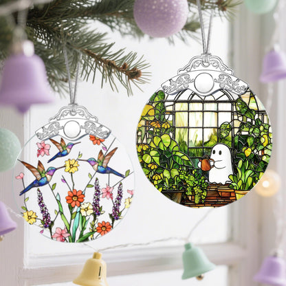 Stained Glass Ghost Christmas Ornament: Christmas Tree Ornaments & Decor, Holiday Decor – Holiday Presents, Gift Ideas & Gifts for Friends, Coworker, and Family