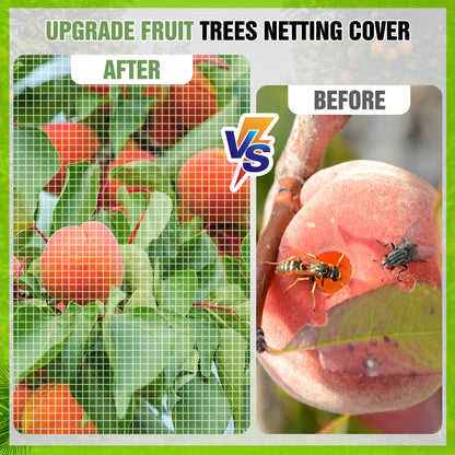 12.6 * 12FT Large Fruit Tree Netting, Tree Nets for Fruit Trees with Zipper and Drawstring, Insect Netting Barrier for Garden Blueberry Bushes Cherry Peach Apple Protection from Squirrels Birds Pests