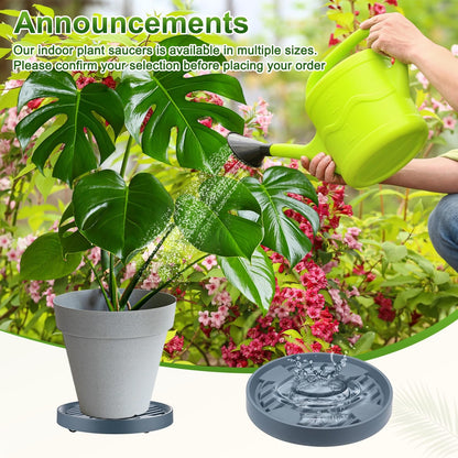 M METERXITY 2-Pack Plant Stand with Invisible Wheels, 11.02 Inch/28 cm OD Plastic Heavy Duty Rolling Plant Stand for Indoor and Outdoor [9.96 Inch/25.3cm ID, Gray]