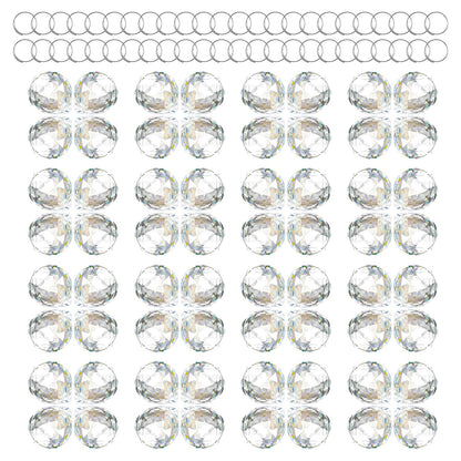 Afcabakila 48 Pcs Clear Crystal Ball Prism 20mm Chandeliers Prism Sun Shine Catcher Christmas Crystal Ornaments Rainbow Pendants Maker, Crystals Ball for Window Hanging, Garden Decor, and Gift Making