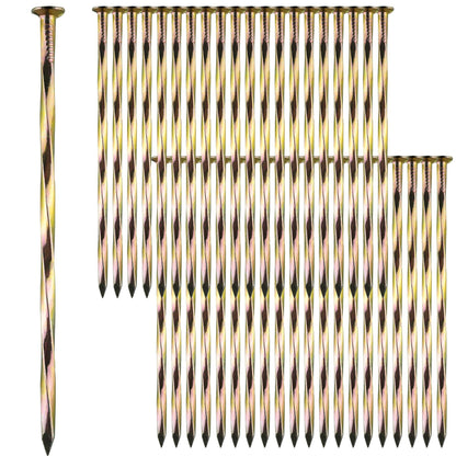 POSEOFFR Artificial Turf Stakes 6 Inch Spiral Galvanized Landscape Staples, Heavy Duty Weed Barrier Fabric Stakes for Paver Edging, Gardening Lawn Edging and More (100Pack)