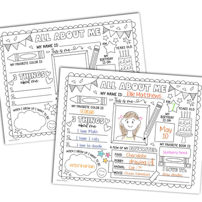 Hadley Designs All About Me Posters for Classroom Must Haves - 20 Star Student Poster, 100 Days of School Items, Star of The Week Poster Elementary Classroom Decor, End of School Year Teacher Supplies
