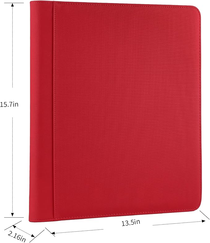 Toploader Binder, Holds 324 Toploaders, 9 Pocket Top Loader Binders with Sleeves for 3 x 4'' Toploaders, Double-Sided Pocket Top Loader Storage Binder, Trading Card Binder - Diamon Red