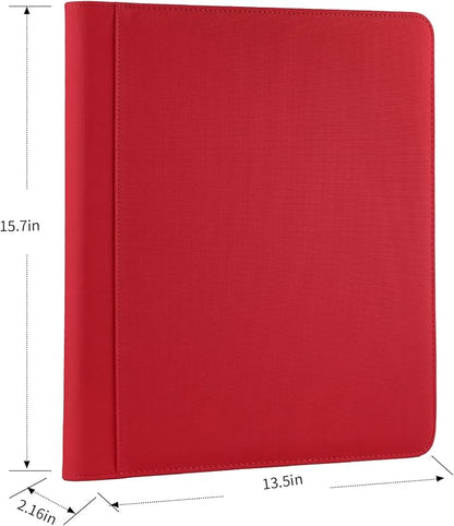 Toploader Binder, Holds 324 Toploaders, 9 Pocket Top Loader Binders with Sleeves for 3 x 4'' Toploaders, Double-Sided Pocket Top Loader Storage Binder, Trading Card Binder - Diamon Red