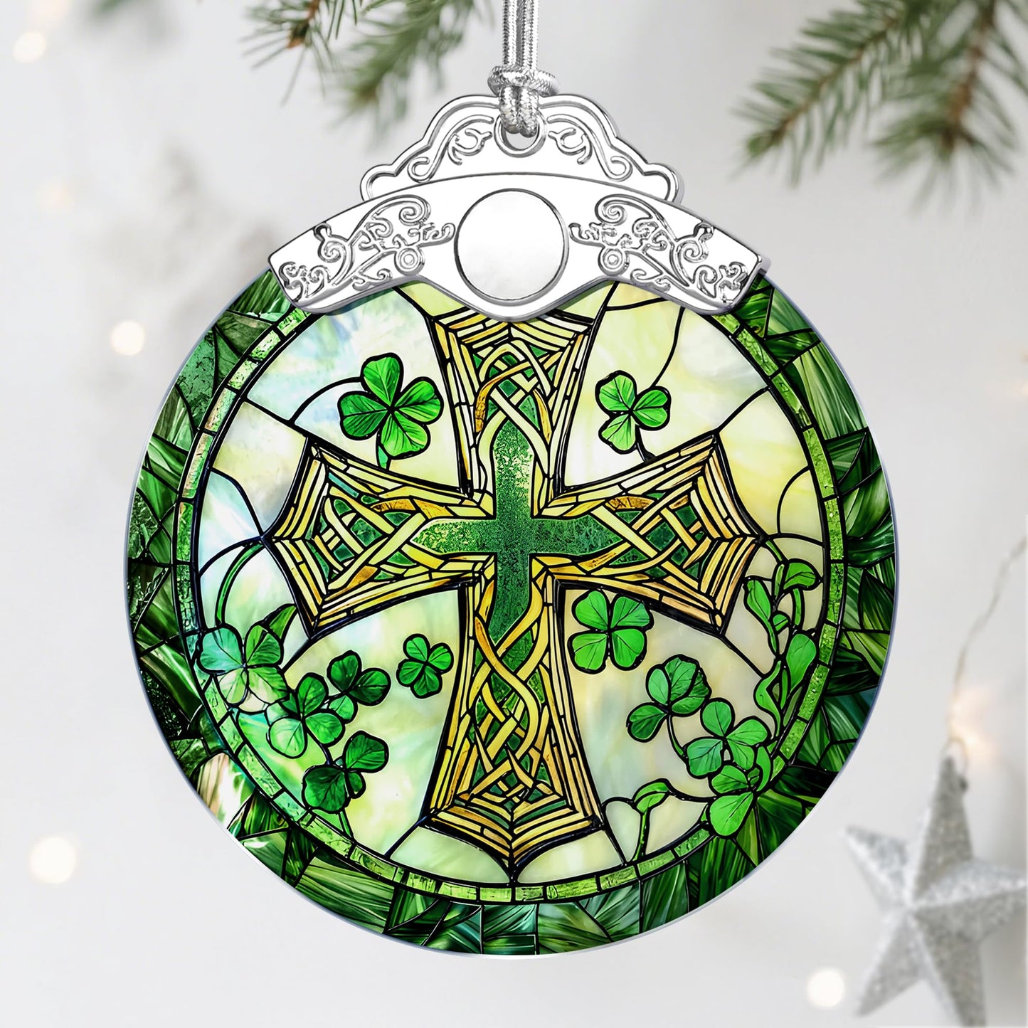 Stained Glass Cross Ornament, Christmas Ornaments, Christmas Decorations for Tree, Holiday Ornament, Religious Gifts, Cross Gifts, Gift Ideas & Christian Gift