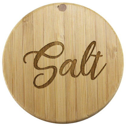 Totally Bamboo Salt Cellar Bamboo Storage Box with Magnetic Swivel Lid, 6 Ounce Capacity, Salt Engraved on Lid