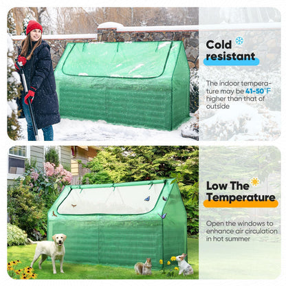 Quictent Raised Garden Bed Galvanized Raised Beds for Gardening Vegetables with Cover 6x3x2 ft Tall Metal Planter Box Outdoor Use (Green)