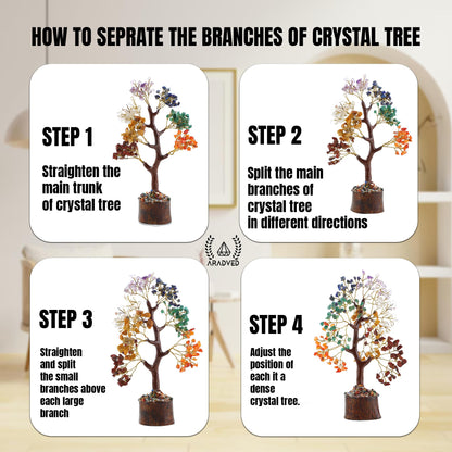 ARADVED 7 Chakra Crystal Tree of Life - Handmade Feng Shui Bonsai for Positive Energy & Spiritual Healing - Unique Gemstone Decor & Meditation Gifts for Women, Mom, Home & Office