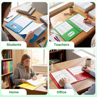SUNEE 2 Pocket Folders with Prongs (25 Pack, Green), Paper Folders with 2 Pockets and 3 Prongs Fit Letter Size Paper, Folders with Prongs for School Office Home Business