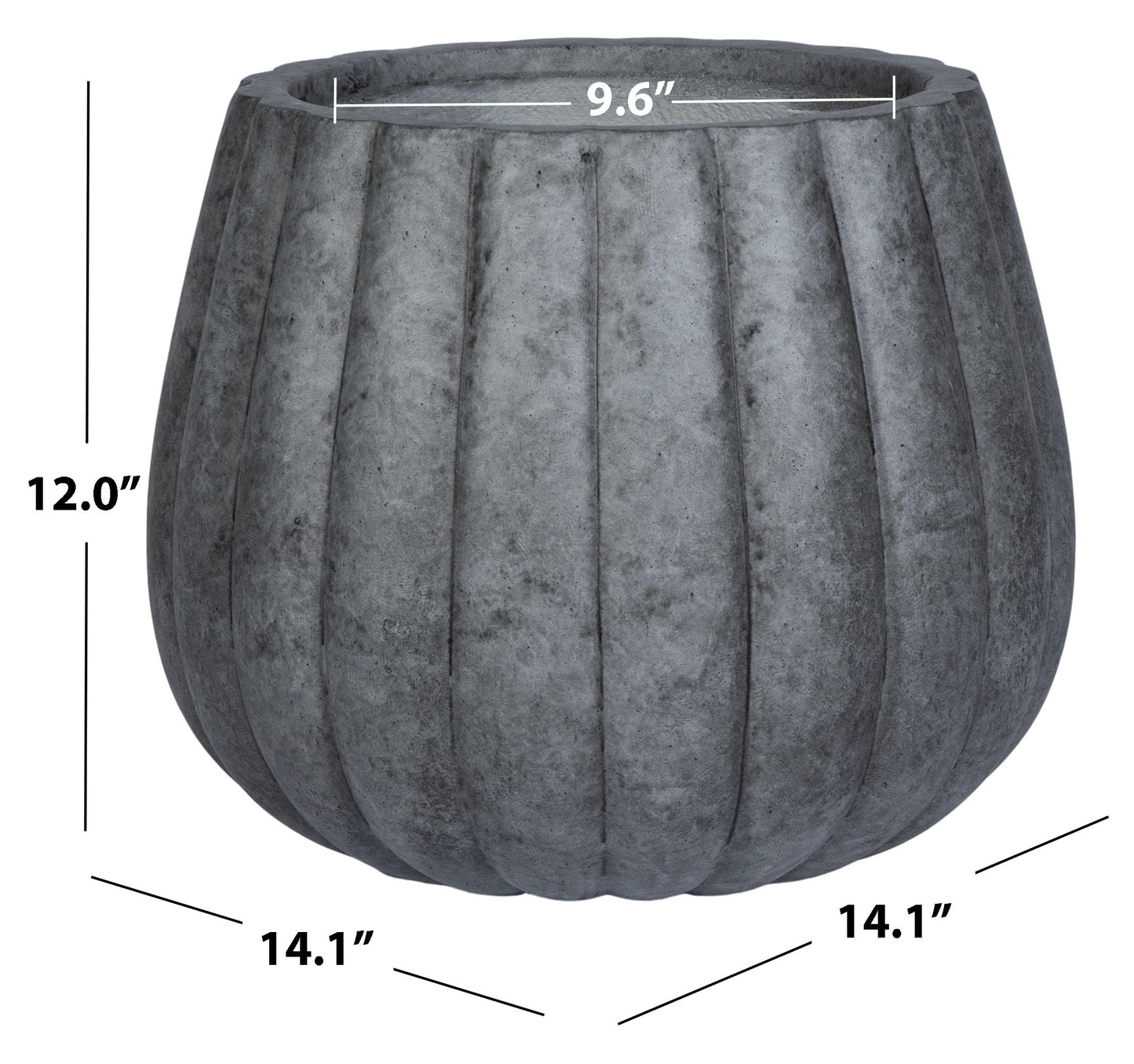 Safavieh Outdoor Collection Kaston Grey Concrete Planter (Fully Assembled)