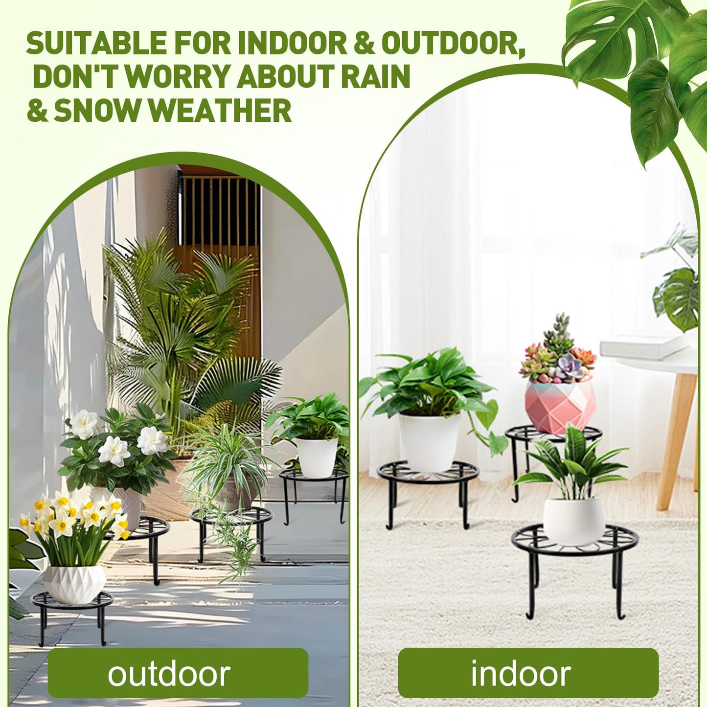 ESRICH 10 Pack Plant Stand, Metal Plant Stands for Outdoor Indoor Plants, Heavy Duty Plant Stands for Multiple Plant, Anti-Rust Iron Plant Pot Shelffor Planter, Potted Plant Holder for Garden Home