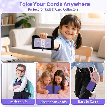 1 Pocket Card Binder with Zipper, 100 Pockets Mini Trading Card Album, Premium PU Leather Single Card Binder, Small Display Folder for TCG & Sports Cards