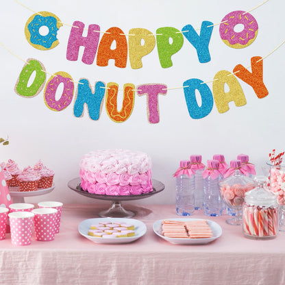 Happy Donut Day Banner, Pre-Strung