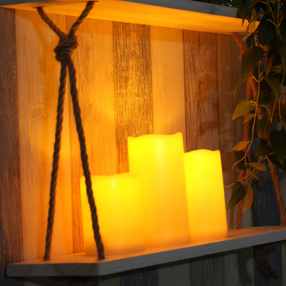 CANDLE CHOICE Waterproof Outdoor Battery Operated Flameless Candles Flickering Plastic Resin Electric LED Pillar Lights for Lantern Patio Garden Wedding Halloween Christmas Decorations 3x4”5”6” 3 Pack