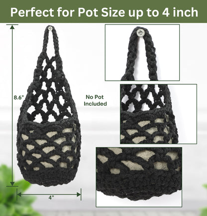Shineloha 3 Packs Hanging Planters for Indoor Plants up to 4 in., Wall Plant Holder | Plant Hanger Indoor, Wall Planters for Indoor Plants, Hanging Plant (3PK, for 4 inch Pot)