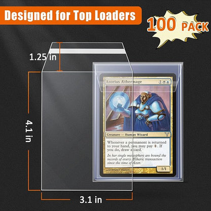 Top Loader Sleeves 100 Pack, Sleeves for Top Loaders Trading Card Ultra Protection for Pro Collector (100Pack)