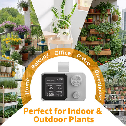 Automatic Plant Waterer Indoor Plant Watering Devices System, Self Drip Irrigation System Kit for Indoor Outdoor Garden, Adjustable Drippers, Water 15 Plants