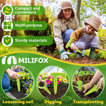 Milifox Seed Planter Tool, 6.9" Dibber Garden Tool, Plastic Dibbler Tools for Planting, Seed Dispenser, Bulb Digger Garden Planter for Sowing Seeds, Bulbs, Digging (Light Green 2pcs)