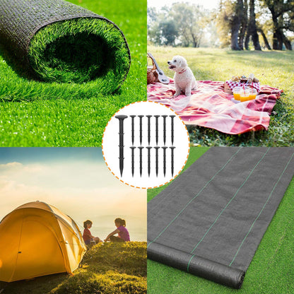 Aoipend 160 Pack Plastic Garden Lawn Stakes 6 inch Heavy Duty Landscape Anchors Spikes Rustproof Nail for Ground Lawn Edging, Weed Fabric, Tarp, Artificial Turf, Camping Tent