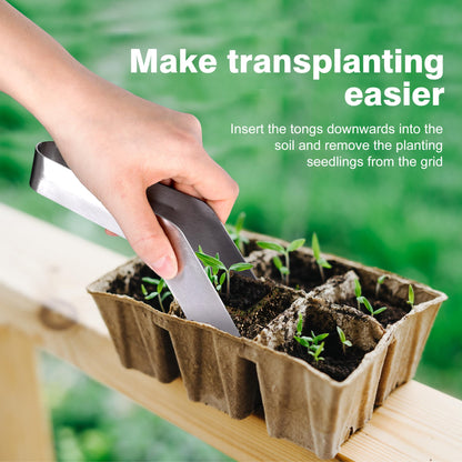 2 Pcs Seedling Transplant Tongs- 6.7 Inch Stainless Steel Gardening Plants Transplant Tongs- Seedling Remove Transplant Pliers for Reducing Root Damage