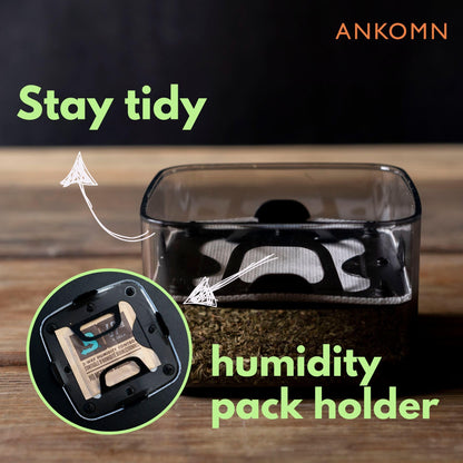 ANKOMN 100% airtight container storage jar for up to 1 oz, UV-protected canister with integrated holder could work with 8g humidity pack to keep things fresh and sealed for months