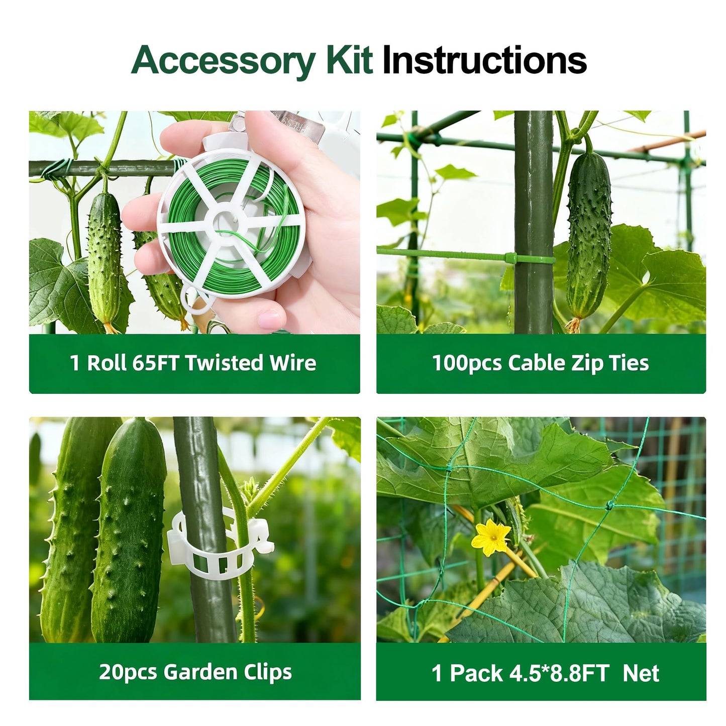 Garden Cucumber Trellis for Climbing Plants, Outdoor Metal Garden Arch Trellis, Plant Support for Vegetables Tomato Trellis Raised Garden Bed (Green, 47.2" Lx21.6 WX47.2 H-M)