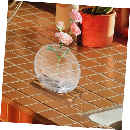 Mipcase 2sets Wooden Vase Glass Terrarium Indoor Plant Wall Garden Propagation Terrariums