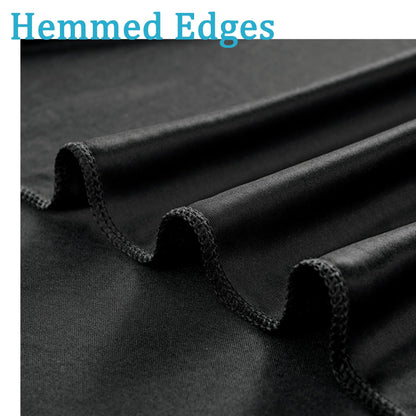 Wrinkle Free Black Backdrop Curtains for Parties, Polyester Photo Backdrop Drapes 2 Panels 5x8ft for Weddings Birthday Photography Background Parties Halloween Decor, 10ft x 8ft