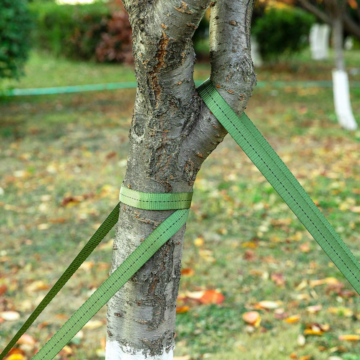 2,425 Lbs Strength Tree Straps - 216FT Tree Tie Support Straps for Staking, Green Blend in with Landscaping for Guying Young Trees Straight and Storm Protection, for Outdoor Plants, 1" Wide
