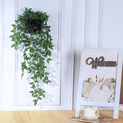 Season 2 Season Artificial Hanging Plants,2 Pack Fake Wall Plants,Faux Mandala Vines Potted Plant,Plastic Greenery with Wall Planter for Indoor Outdoor Garden Patio Office Décor