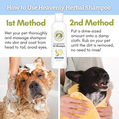 Wholistic Pet Organics Pet Shampoo Concentrate: USDA Organic Cat and Dog Shampoo for Sensitive Skin and Coat Support - Mild and Non-Irritating, Natural, Non-Toxic, Sulfate-Free, & Cruelty-Free - 16 Oz