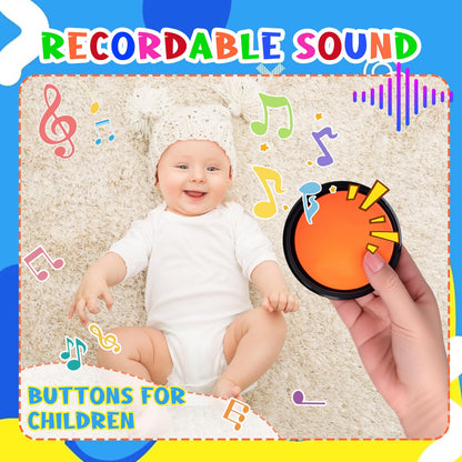 Ovveroche 8 Pieces Recordable Answer Buzzers Button Answer Buzzers Game Show Buzzer Recordable Button Classroom Buzzers Perfect for Study Office Home and Pet Buttons Training Toy