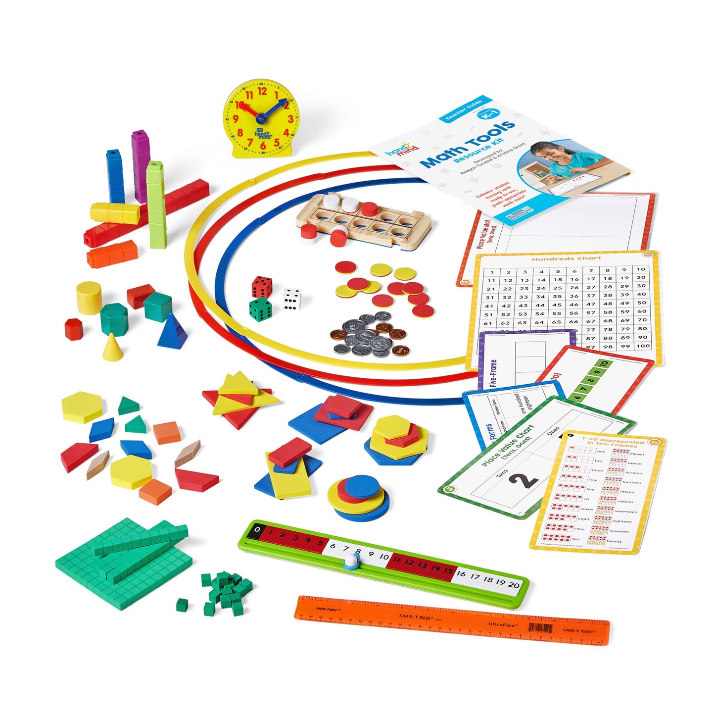 Reagan Tunstall & Kristina Grant hand2mind Small Group Math Sets - K-1, Math Manipulatives - Base Ten, RekenRods, Pattern Blocks, Attribute Blocks, Two Color Counters