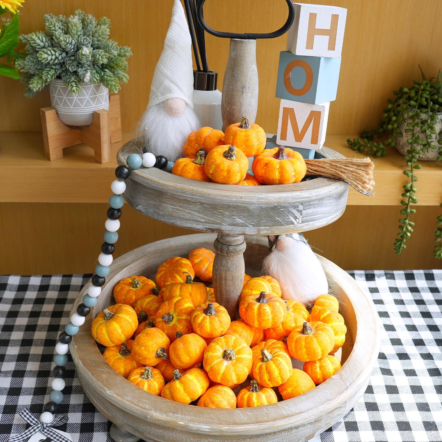 Winlyn 48 Pcs Mini Artificial Orange Pumpkins Fall Rustic Harvest Faux Foam Pumpkins 1.8" 2.1" for Thanksgiving Table Centerpiece Halloween Party Autumn Home Wedding Baby Shower Wreath Bowl Fillers