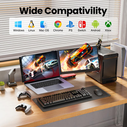 Venraty Ultra Thin Laptop Screen Extender， Lightweight Portable Monitor 14" 1080P FHD Monitor for Laptop, Fit for 13-17" Laptops,Plug & Play Compatiable with Win/Mac/Chrome/Android