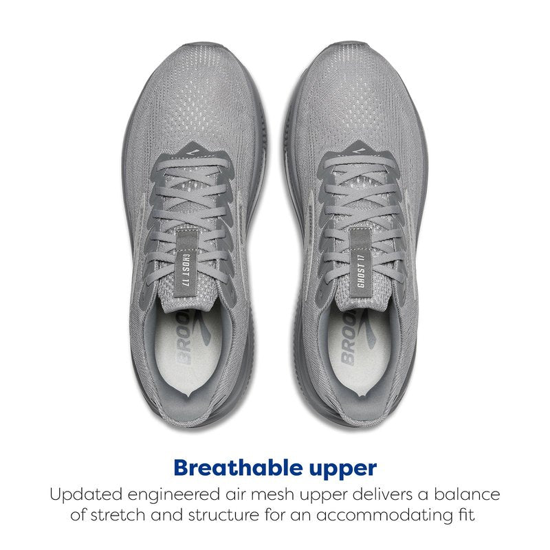 Brooks Men’s Ghost 17 Neutral Running Shoe - Primer Gray/Oyster Mushroom - 9 Medium
