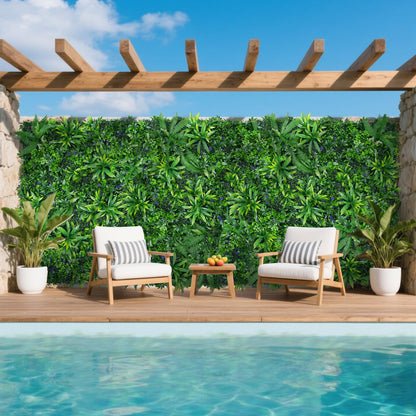 Yangrass 12pcs 20''x20'' Grass Wall Panels, Artificial Hedge Panels Greenery Wall, UV Protected Faux Grass Backdrop Privacy Fence Screen, Greenery Wall for Outdoor Indoor Garden Birthday Wedding Decor