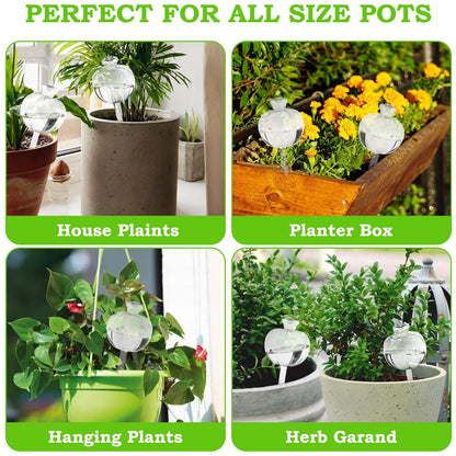 Suyeah 6 Pack Plant Watering Globes Top Fill, Self Watering Planter Spikes Insert, Self Watering Planter Insert Plant Watering Devices Plant Watering Bulbs for Indoor and Outdoor (Pumpkin)