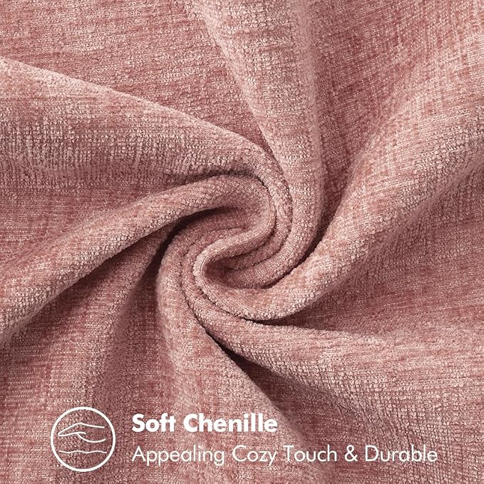 MIULEE Pack of 2 Couch Throw Pillow Covers 16x16 Inch Blush Pink Farmhouse Decorative Pillow Covers with Stitched Edge Soft Chenille Solid Dyed Pillow Covers for Sofa Bed Living Room