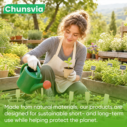 Chunsvia 60 Pack 4” Peat Pots for Seeding with 60Pcs Plant Labels, Biodegradable Seed Starter Pots with Drainage Holes, Garden Germination Nursery Pots