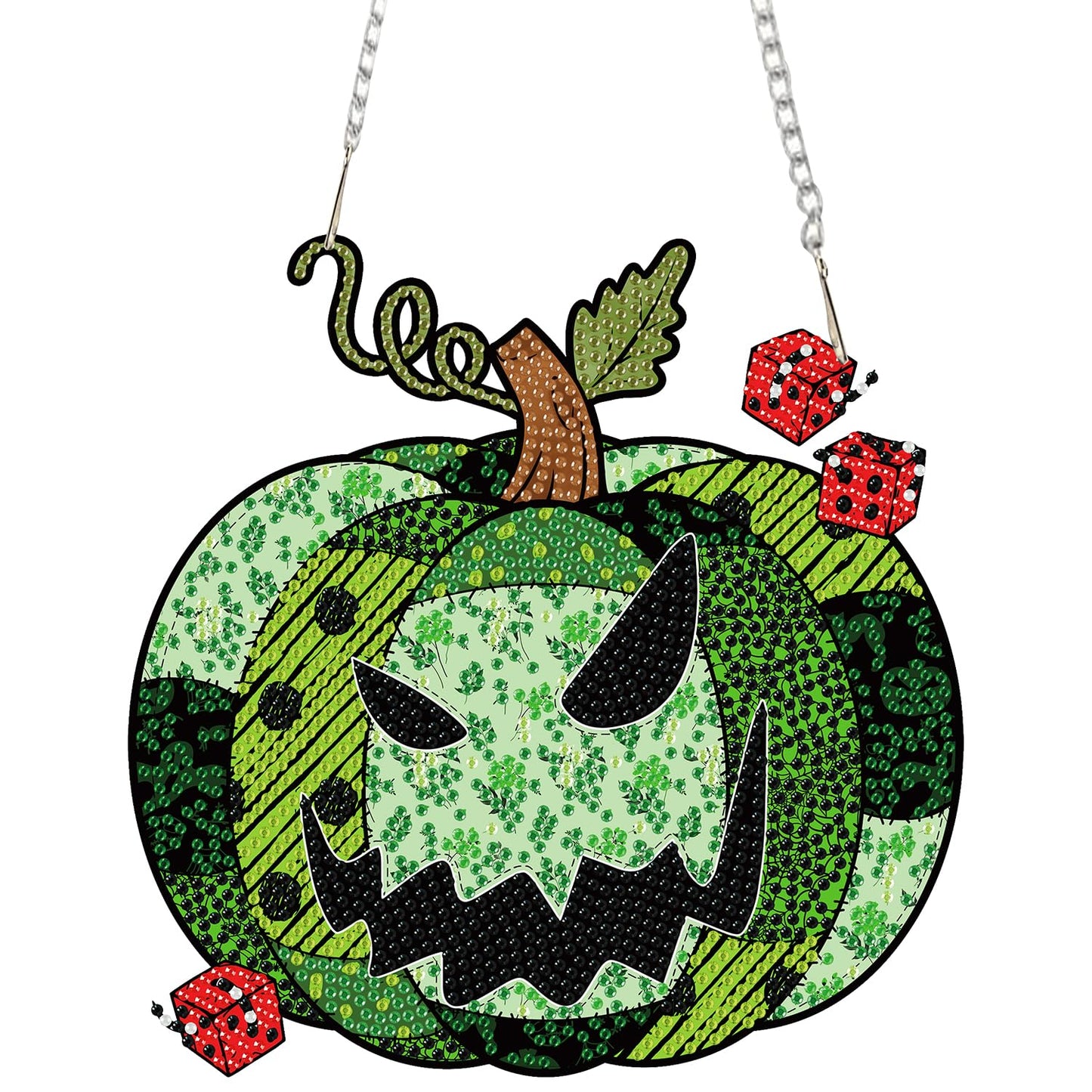 DIY Diamond Art Hanging Kit for Adult,Acrylic Diamond Art Painting Window Pendants Home Garden Wall Hanging Kits Halloween Hanging Festival Gfit