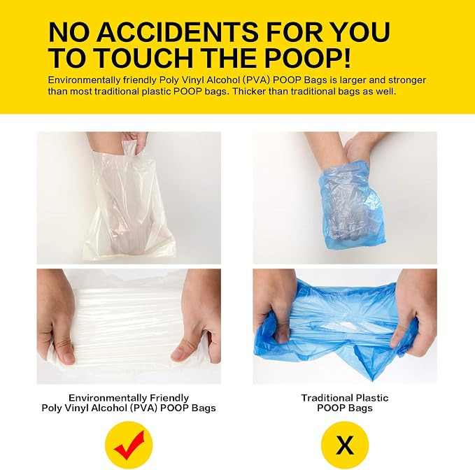 Doodie Flush Dog Poop Bag - Refill – 80 Biodegradable Dog Waste Bags on Rolls - Dissolves in Water Refill Pack – 100% Eco Friendly, Flushable, Ultra Thick, Compostable Doggie Bags