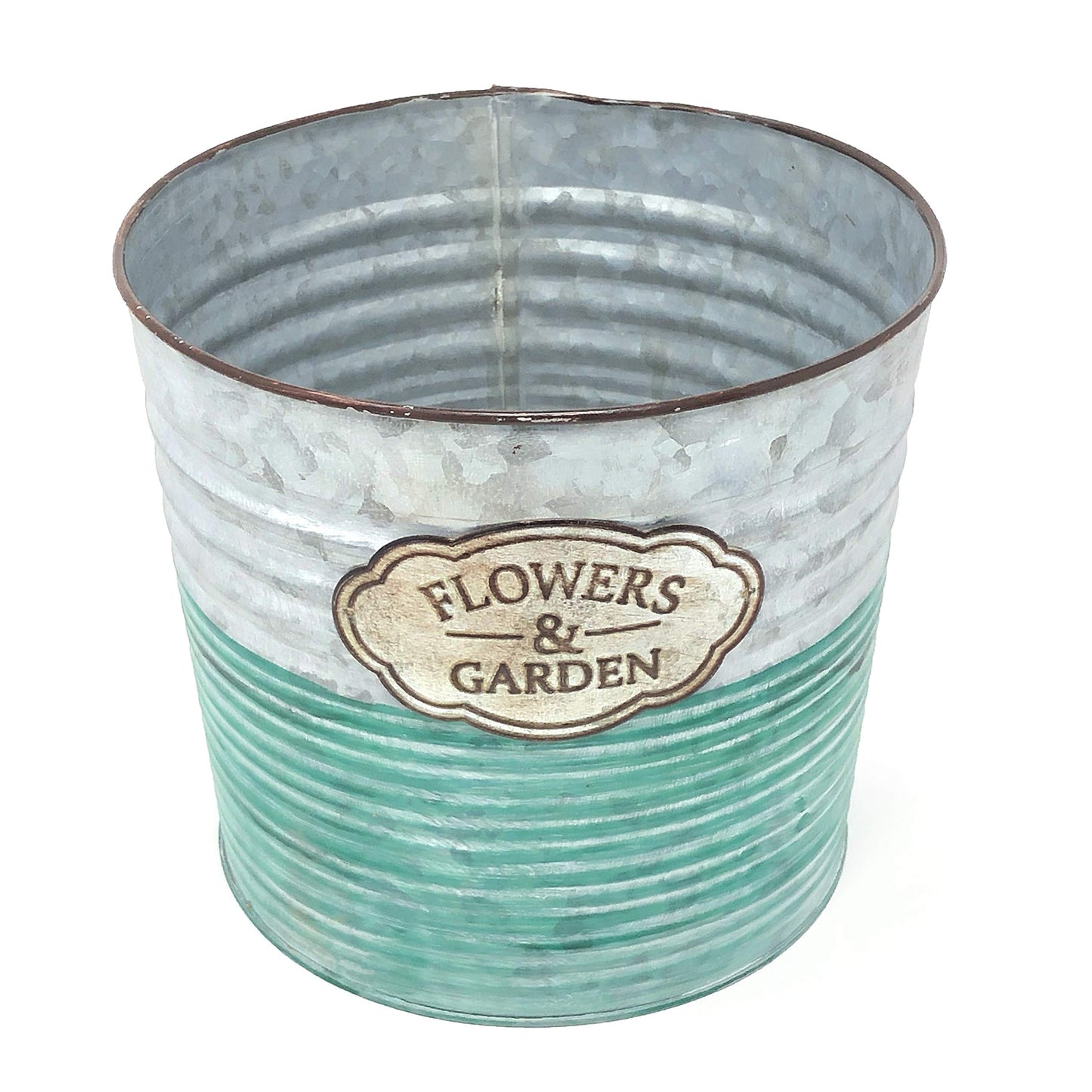 allgala Galvanized Planter Pot Indoor and Outdoor Decoration-8"-HD60072
