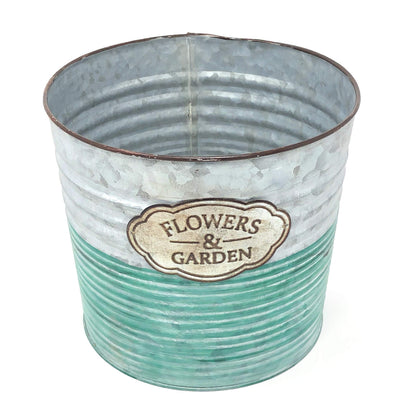 allgala Galvanized Planter Pot Indoor and Outdoor Decoration-8"-HD60072