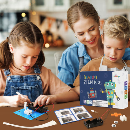 7 Set Bulk STEM Kit Individual Craft Kits for Kids, Science Projects Crafts Group Activity, Light Experiments Circuit Toys, Fun Fiber Optic STEAM Activities for Boys Girls Age 8-13 8-10 8-12 8 10 Year
