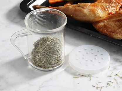 New Star Foodservice 22513 Polycarbonate Plastic Dredge Shaker with 3 Snap-on Lids, Seasoning Sugar Spice Pepper Shaker, 10 OZ