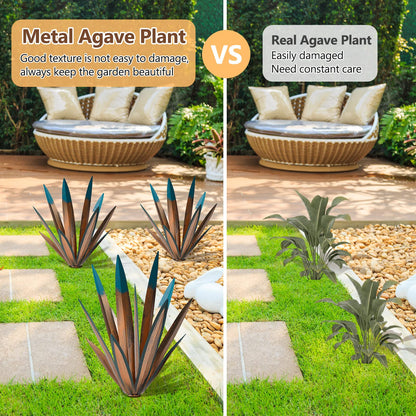 VChymm 2pcs Metal Country Tequila Sculpture DIY Plant Home Decor Garden Ornament Indooutdoor Statuette Patio Lawn Stake Decoration Gift 16"