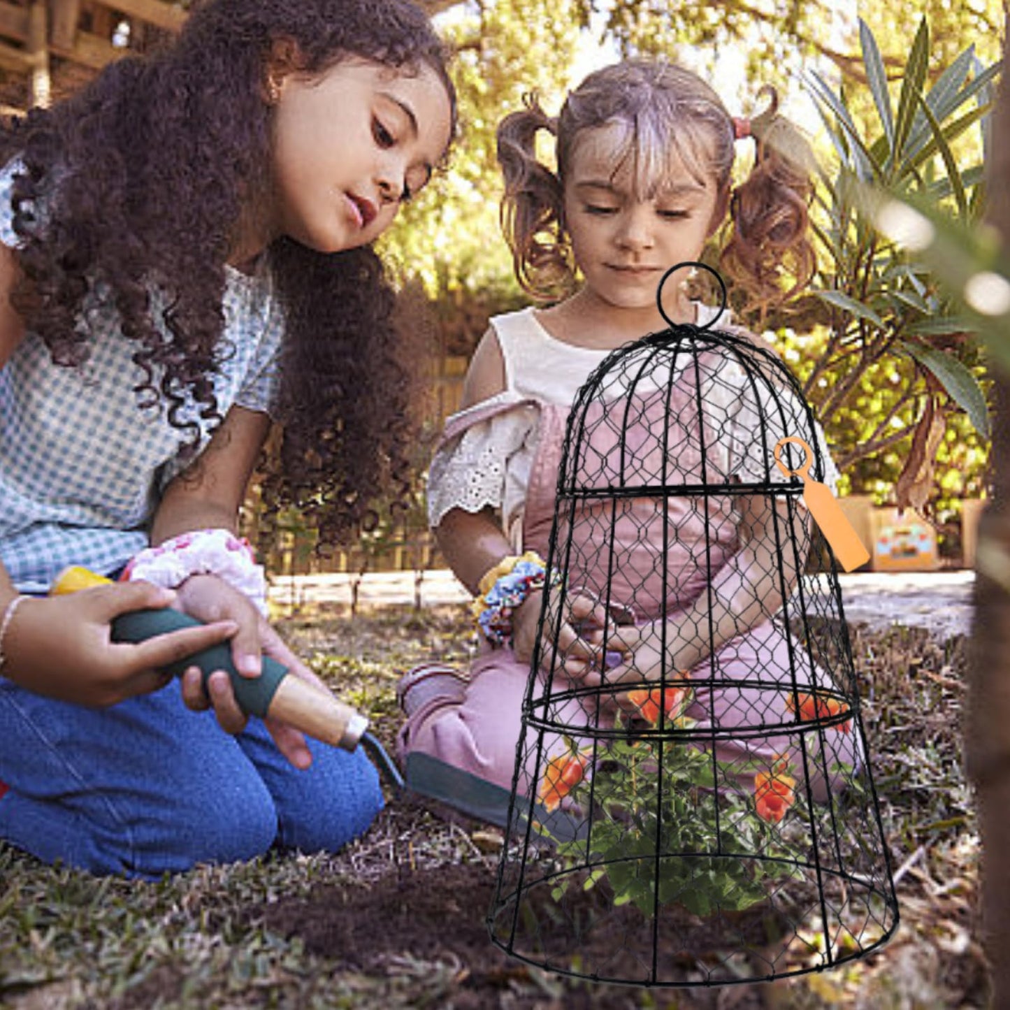 XMxoTxo 6 Packs 11.4" D x 17.7" H Garden Cloches for Plants,Upgraded Triple Combination,Rustproof Chicken Wire Cloches Flip-Top Design,Plant Protectors from Animals,Ideal for Outdoor Plant Protection